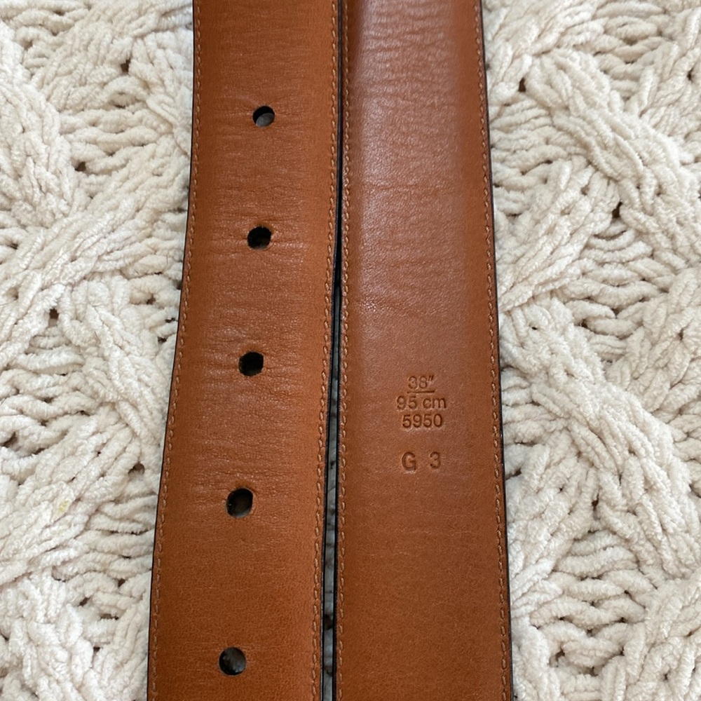 Coach Men Sz38 Leather Belt with Brass Buckle - Picture 6 of 11